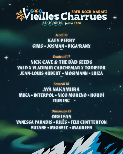 Affiche officielle Les Vieilles Charrues 2026 - Programmation et lineup