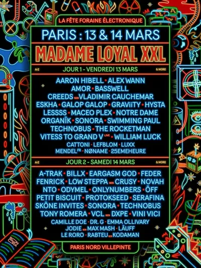 Affiche officielle Madame Loyal 2026 - Programmation et lineup