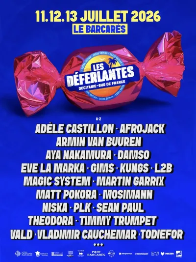 Affiche officielle Les Déferlantes 2026 - Programmation et lineup