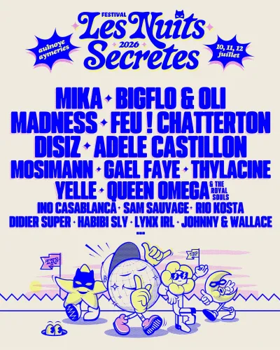 Affiche officielle Les Nuits Secrètes 2026 - Programmation et lineup