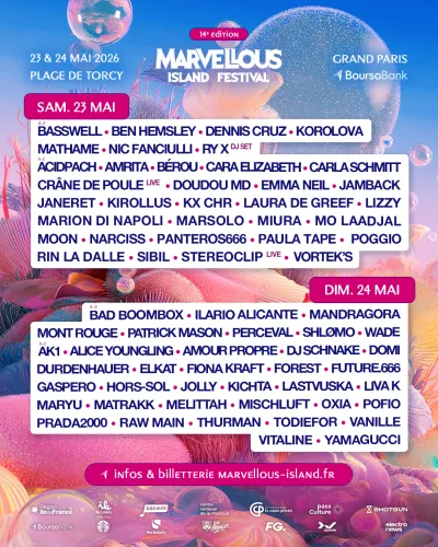 Affiche officielle Marvellous Island 2026 - Programmation et lineup