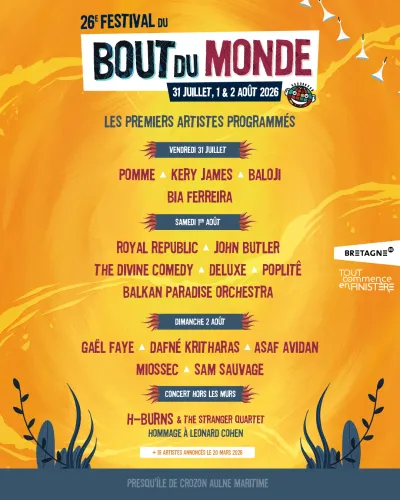 Affiche officielle Festival du Bout du Monde 2026 - Programmation et lineup