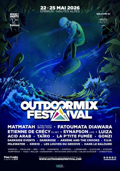 Affiche officielle Outdoormix Festival 2026 - Programmation et lineup