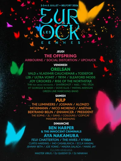 Affiche officielle Les Eurockéennes 2026 - Programmation et lineup