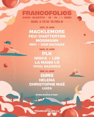 Affiche officielle Francofolies Esch sur Alzette 2026 - Programmation et lineup