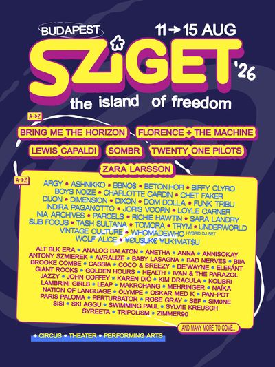 Affiche officielle Sziget 2026 - Programmation et lineup