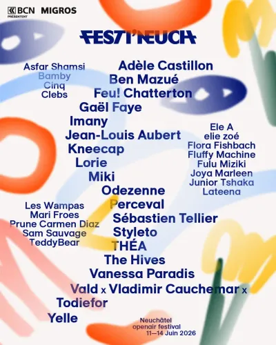 Affiche officielle Festi'neuch 2026 - Programmation et lineup