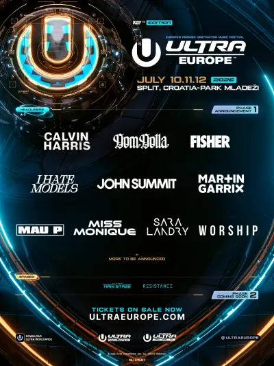 Affiche officielle Ultra Europe 2026 - Programmation et lineup