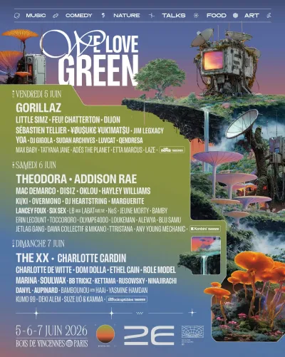 Affiche officielle We Love Green 2026 - Programmation et lineup