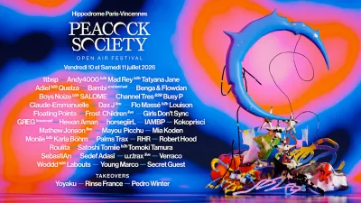 Affiche officielle Peacock Society 2026 - Programmation et lineup