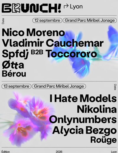 Affiche officielle Brunch Electronik Lyon 2026 - Programmation et lineup