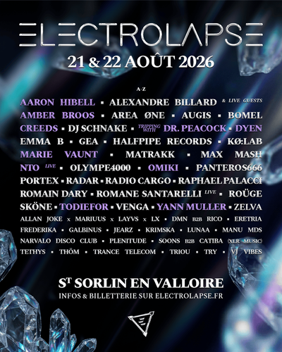 Affiche officielle Électrolapse Festival 2026 - programmation et line-up