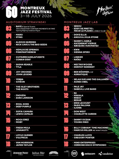 Affiche officielle Montreux Jazz Festival 2026 - programmation et line-up